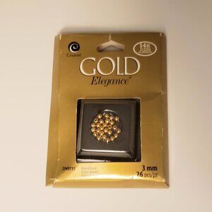 26 Cousin 14K Yellow Gold Plated Round Spacer Beads Circle Jewelry Findings NIB